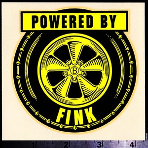 POWERED By FINK - Original Vintage 1960’s Racing Water Slide Decal Ed Roth NHRA Hot Rod
