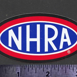 NHRA National Hot Rod Association Championship Drag Racing - originele vintage racesticker - 3,25" formaat
