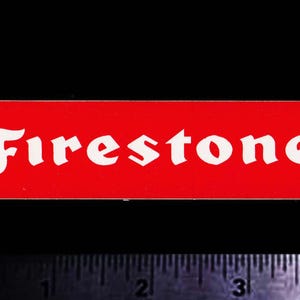 FIRESTONE Tires - Original Vintage 1970&#39;s 80&#39;s Racing Decal/Sticker - 4 inch size - NHRA Nascar Indy 500 Hot Rod Muscle Car Garage Tool Box