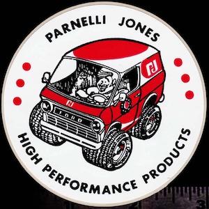 PARNELLI JONES High Performance Products - Original Vintage 1960’s 70’s  Racing Decal/Sticker FORD Van