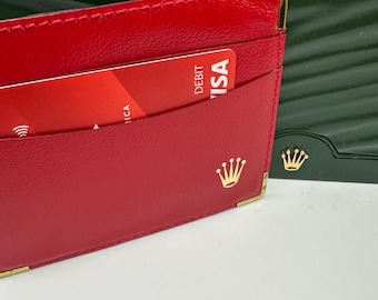 レディース レッドレザー ロレックス カードホルダー - Etsy 日本