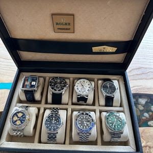 Vintage Rolex President Box With 8 Generously Sized Watch Holders