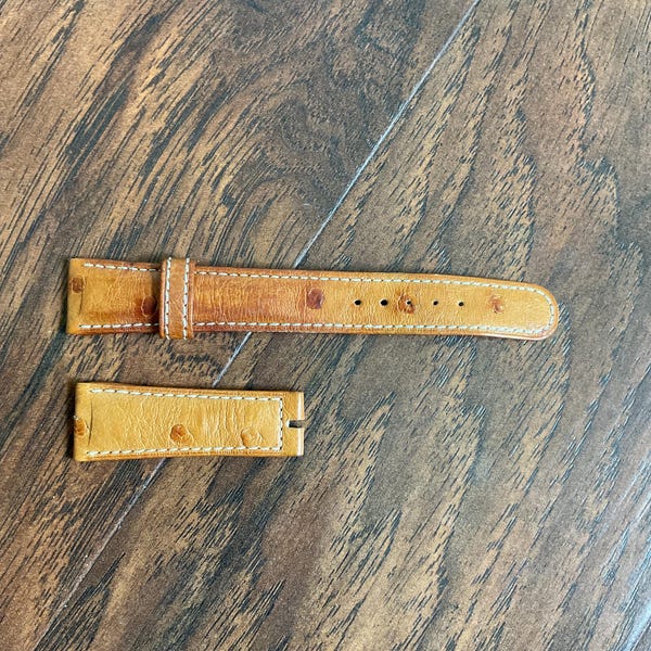 Rolex Ostrich Leather Strap 19mm and 16mm at the clasp