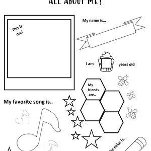 All About Me Template - Etsy