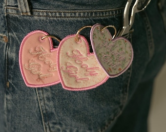 Embroidered Heart Bag Tag | Personalized Christian Keychain Gift