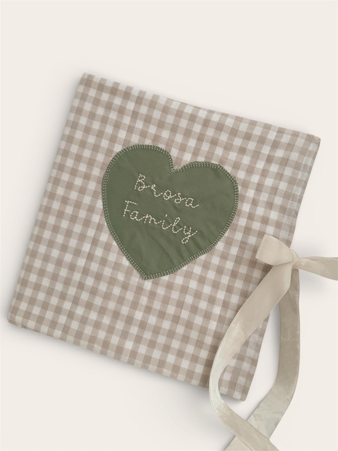 Personalized Embroidered Photo Album | Handmade Cotton Keepsake ...