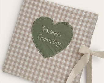 Personalized Embroidered Photo Album | Handmade Cotton Keepsake | Custom Memory Album Gift