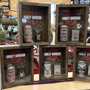 Rustic Harley Davidson Collectibles Shadow Box