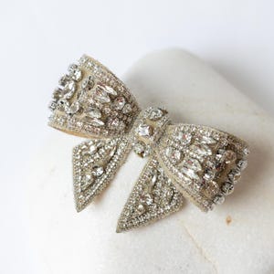 Elegante fiocco per capelli in cristallo / Capelli da festa fatti a mano / Fiocco per capelli glitterato con cristalli di strass / Fiocco romantico / Elegante fiocco per ragazza alla moda
