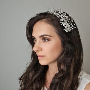 Bride Head Piece | Crystal Wedding Hair Accessory | Pearl Wedding Tiara | Handmade Hair Accessory