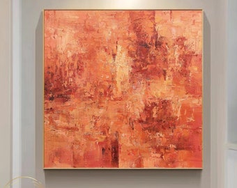 Large Orange Painting Original Abstract Painting Orange Minimalism Wall Art Orange Texture Art Orange Abstract Painting Modern Wall Painting