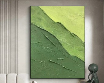 Large Green Textured Art Green Abstract Painting Minimalist Wall Art Green Canvas Painting Green Abstract Art 3D Textured Oil Painting