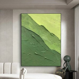 Large Green Textured Art Green Abstract Painting Minimalist Wall Art Green Canvas Painting Green Abstract Art 3D Textured Oil Painting