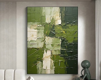 Green Texture Painting Large Textured Art Green Abstract Painting Modern Green Wall Art Green Canvas Painting Original Green Oil Painting