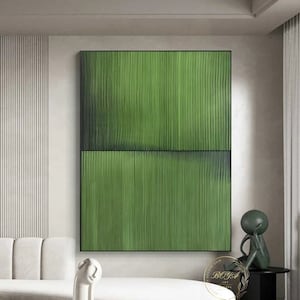 Large Green Texture Painting Green Minimalist Wall Painting Original Green Abstract Painting Green Canvas Art Modern Minimalist Textured Art