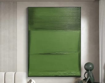 Green Minimalist Wall Painting Original Green Abstract Art Large Green Texture Painting Green Canvas Painting Modern Minimalist Textured Art