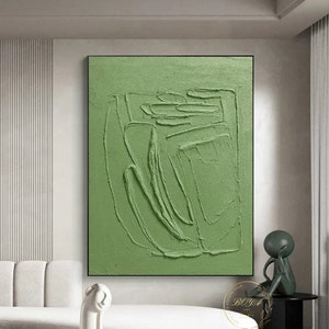 Original Green Texture Painting Green Minimalist Wall Art Green Abstract Oil Painting Large Green Canvas Painting Minimalist Textured Art