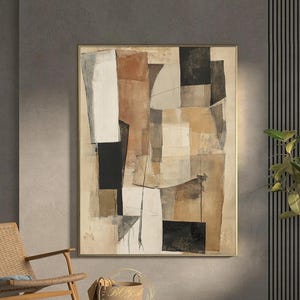 Large Beige Abstract Painting Wabi-Sabi Wall Art Beige Wall Art Original Brown Canvas Art Beige Minimalist Painting Natural Color Painting