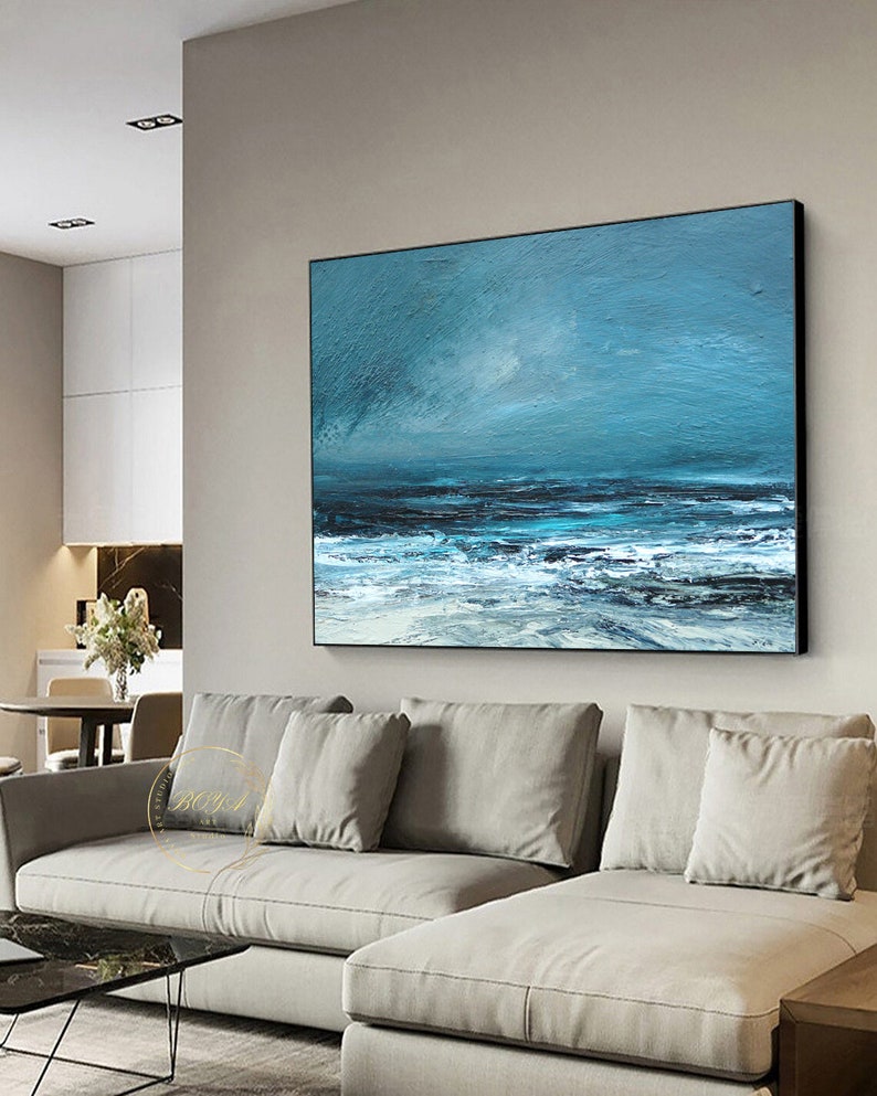 Large Blue Ocean Abstract Painting Original Seascape Oil - Etsy