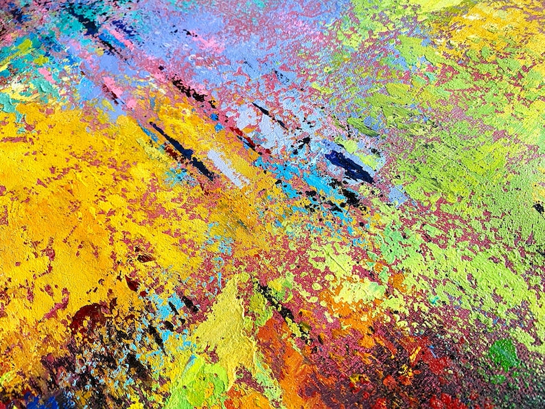 Multicolour Abstract Painting Large Pink Abstract Painting Etsy