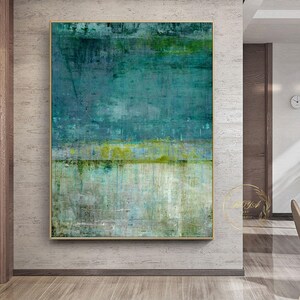 Large Green Oil Painting Original Green Canvas Painting Green ...