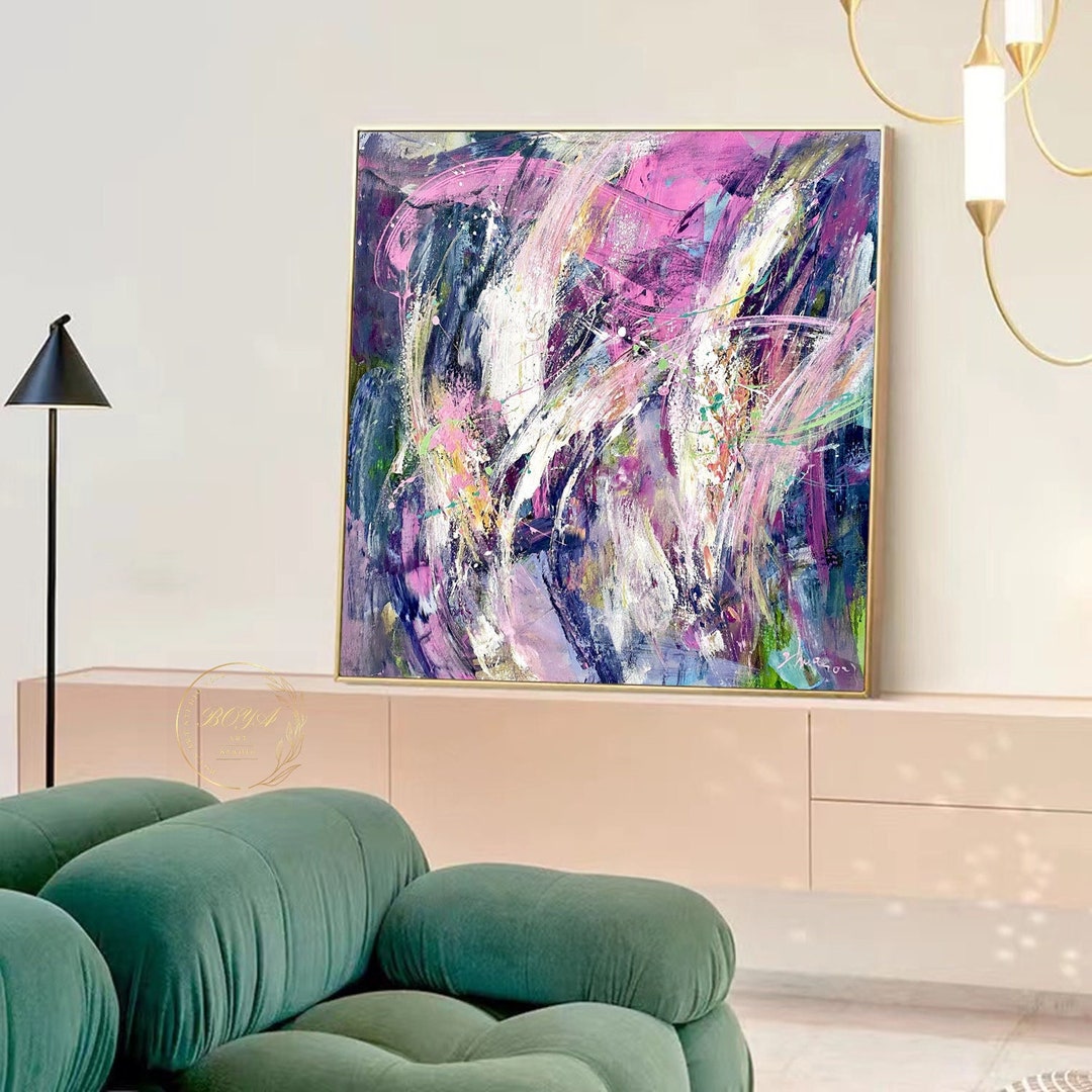 Original Purple Painting Purple Abstract Painting Purple Texture Art