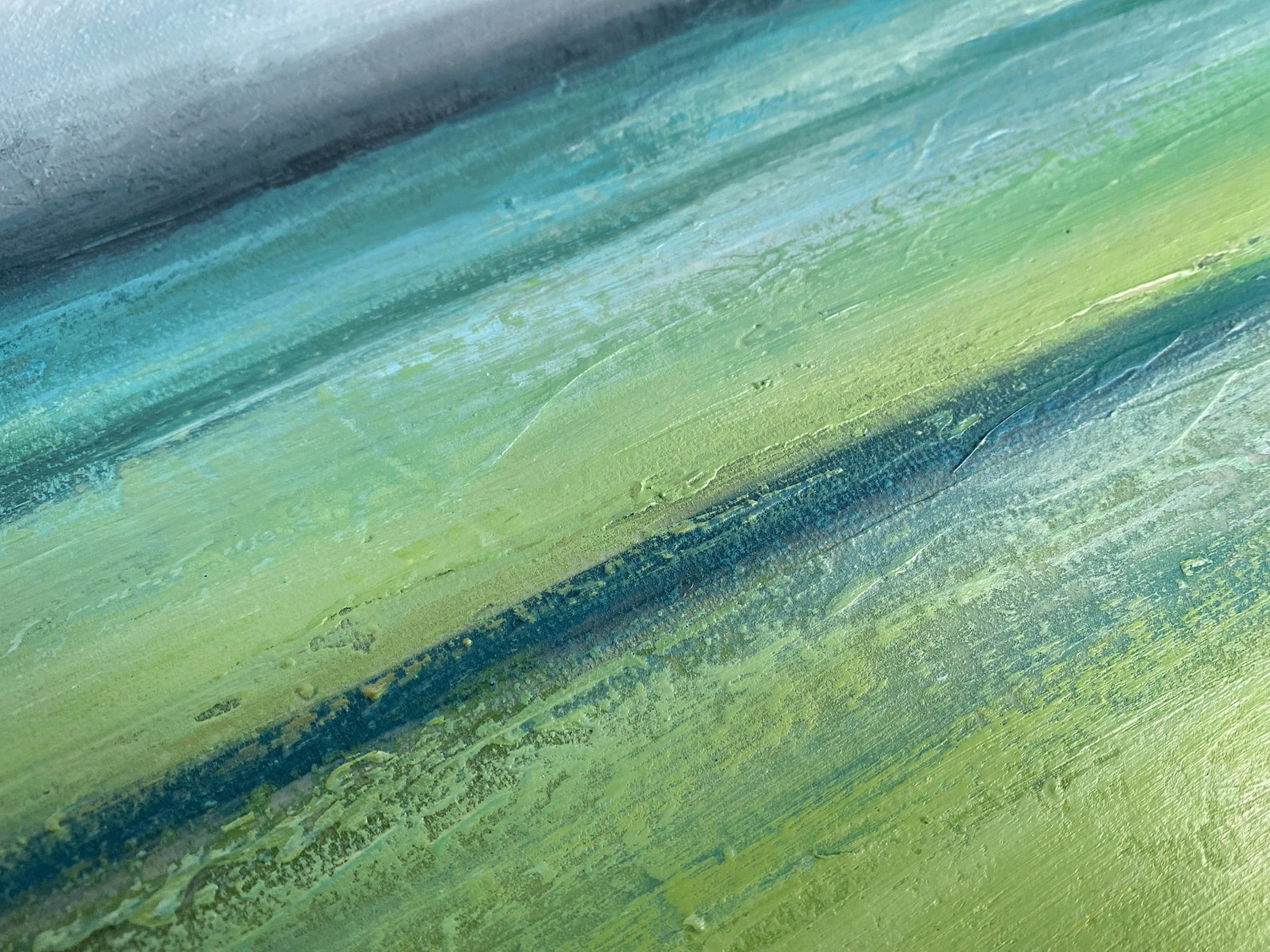 Large Green Landscape Painting Green Abstract Art Green Wall Painting ...