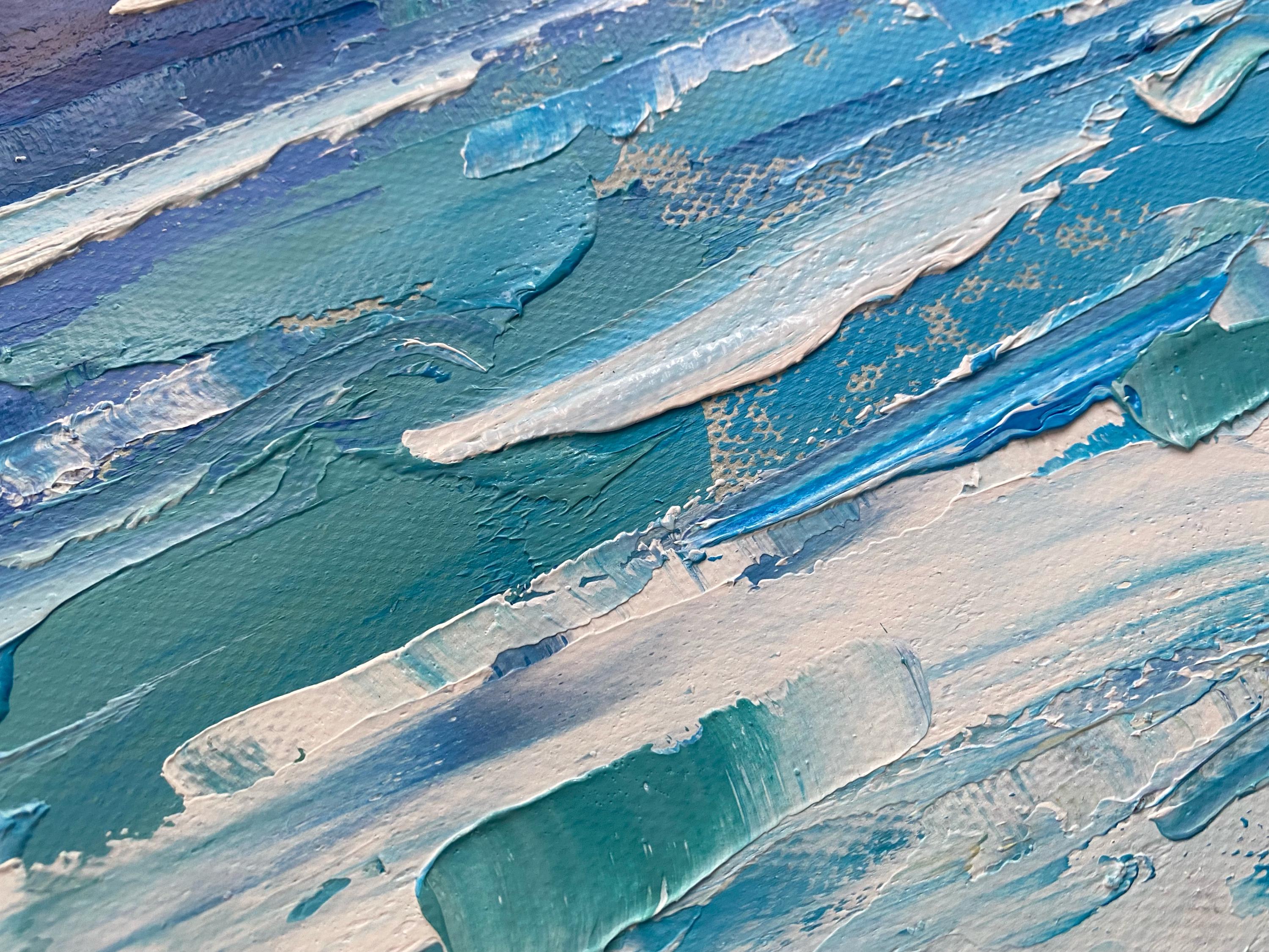 Large Sea Abstract Art Original Ocean Texture Painting Blue Abstract ...