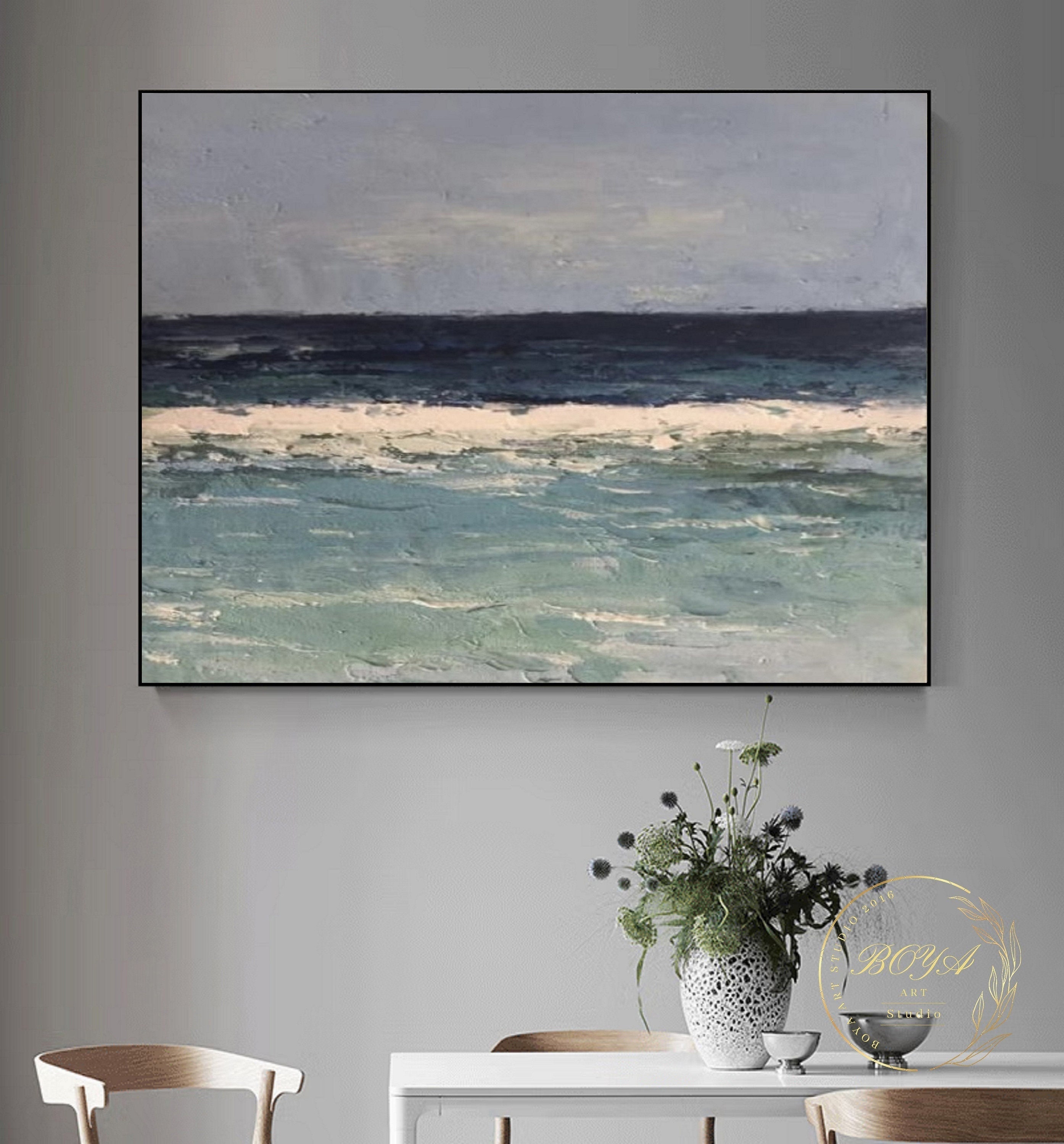 Large Blue Ocean Painting Original Sea Abstract Canvas Art - Etsy