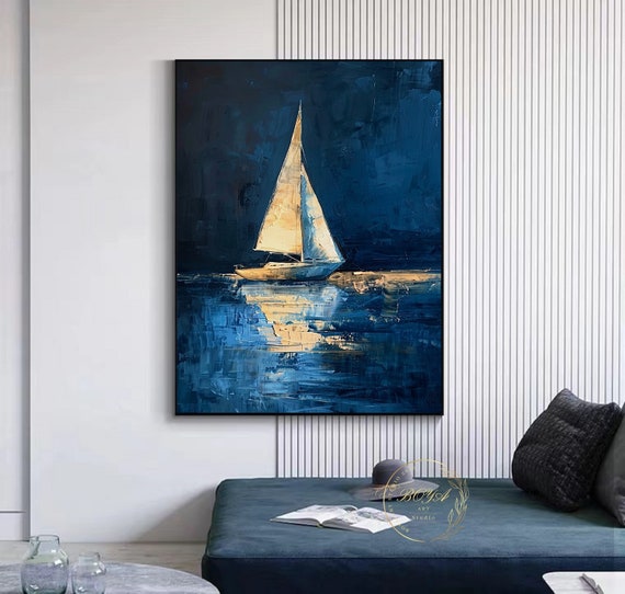 3-teilige Küsten-Leinwand Mit Segelboot-Motiv – 30,5x40,6 Cm, Gerahmt
