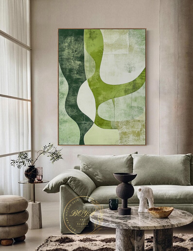 Grande Peinture à L'Huile Originale Encadrée – Abstrait Moderne Par Don Droll – Tons Bruns 31x11 Pouces