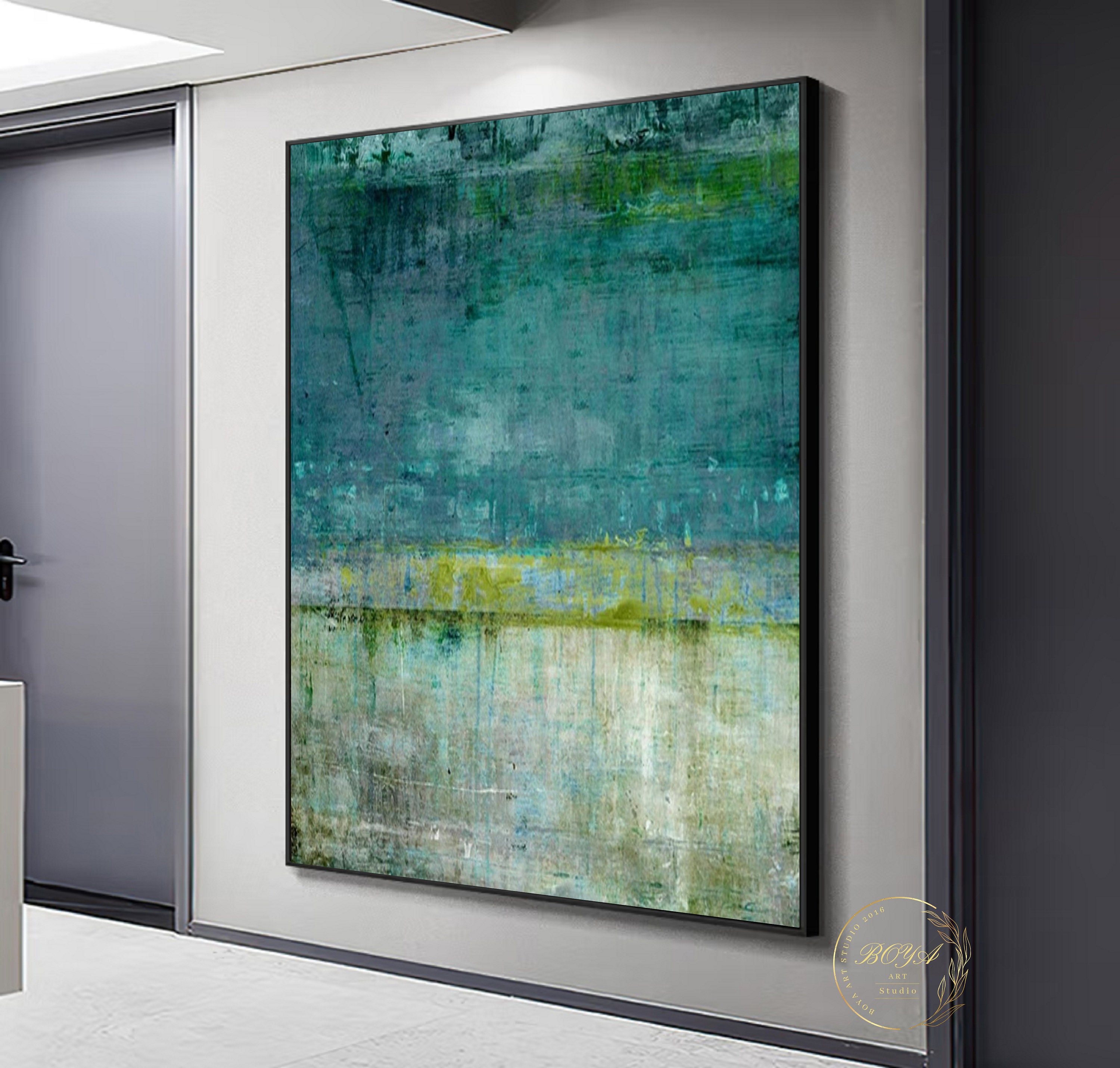 Large Green Oil Painting Original Green Canvas Wall Art - Etsy UK