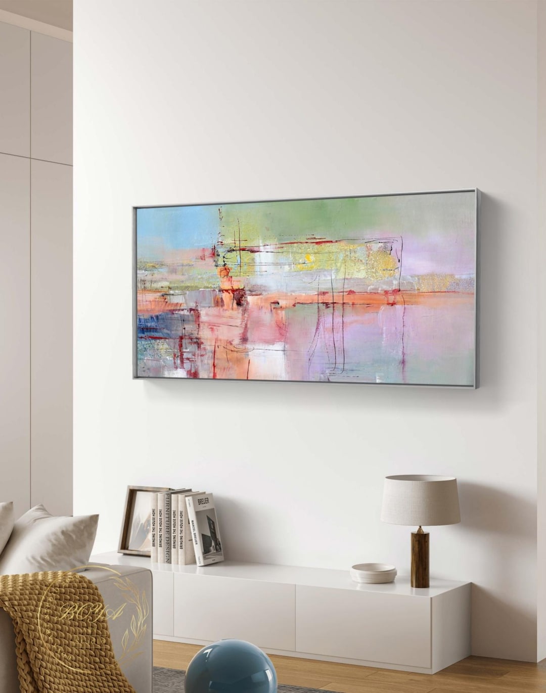 Large Colorful Abstract Oil Painting on Canvas,extra Large Wall Art ...
