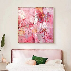 Large Pink Painting Original Abstract Painting Pink Wall Art Pink ...