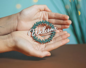 1/6 scale miniature welcome sign carved painting for popular fashion 12 inch dolls. Wall pano decor, furniture for dollhouse roombox diorama