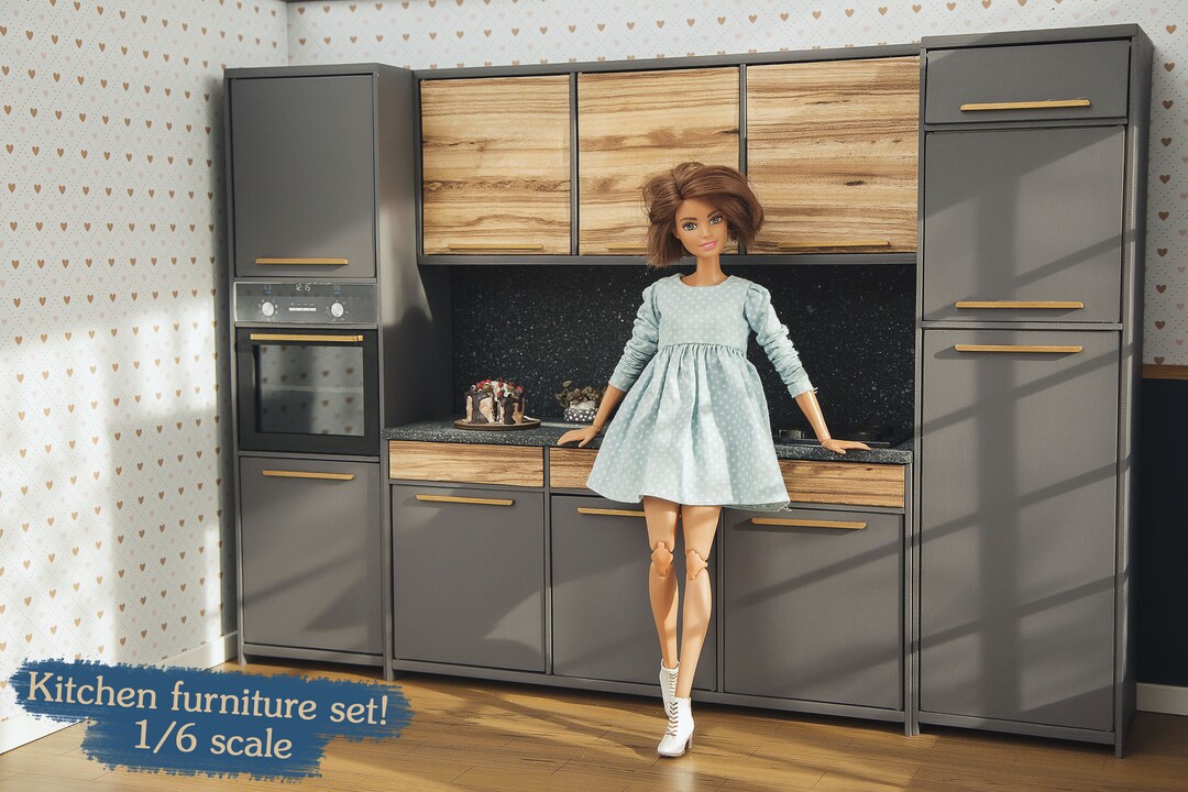 1/6 Scale Kitchen Furniture Set for Popular Fashion 12 Inch Dolls. Sink ...