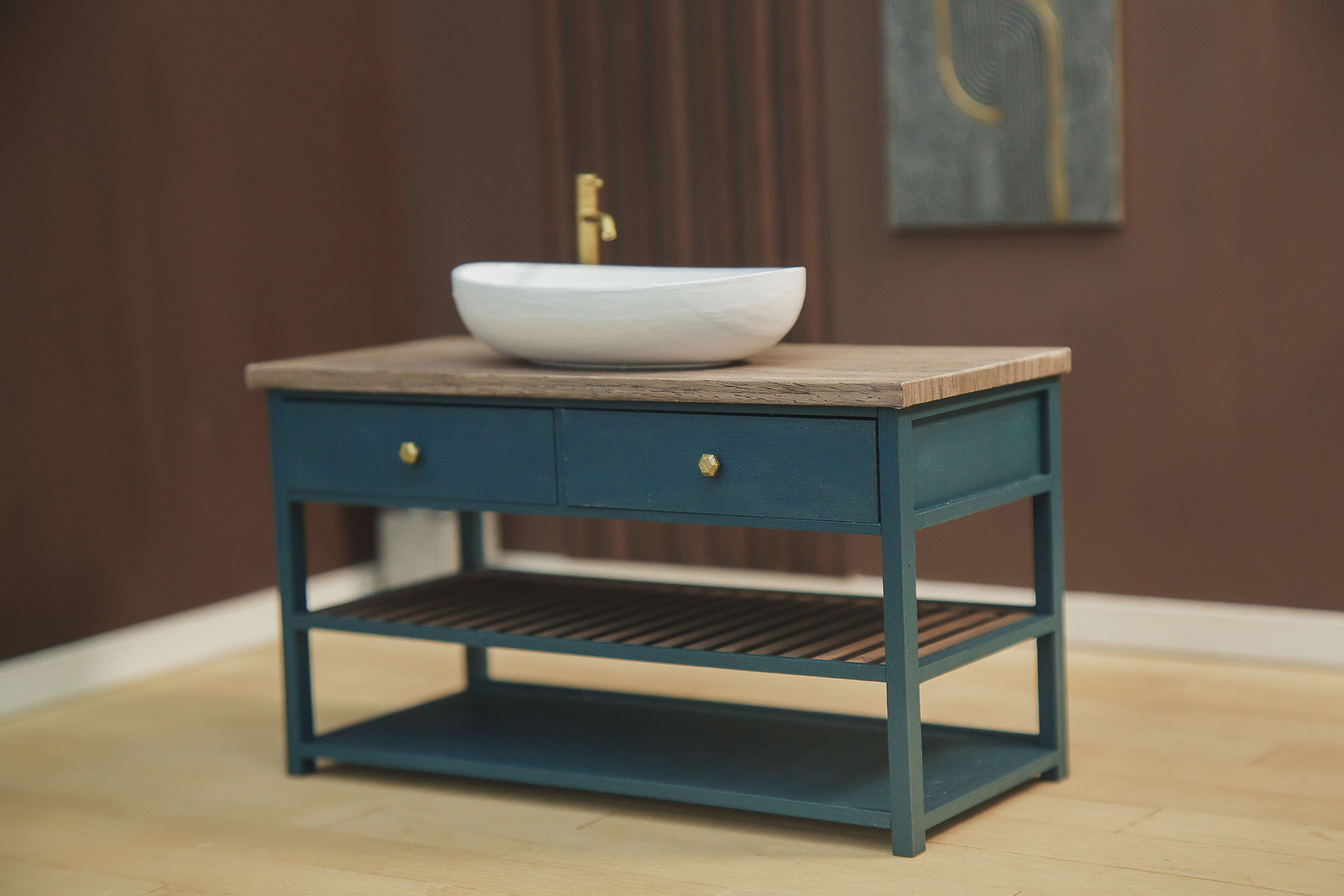 HILABEE Ensemble de Salle de Bain Maison de Poupée 10 Pcs 1:12 Mini Baignoire et Miroir pour Décoration