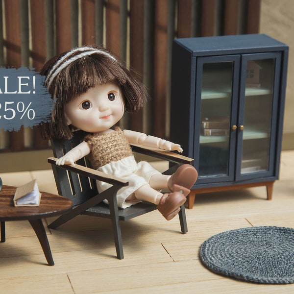 SALE - 1/12 scale realistic modern miniature furniture for roombox, diorama dollhouse. Handmade miniatures 1:12. Bookcase, tv stand, dresser
