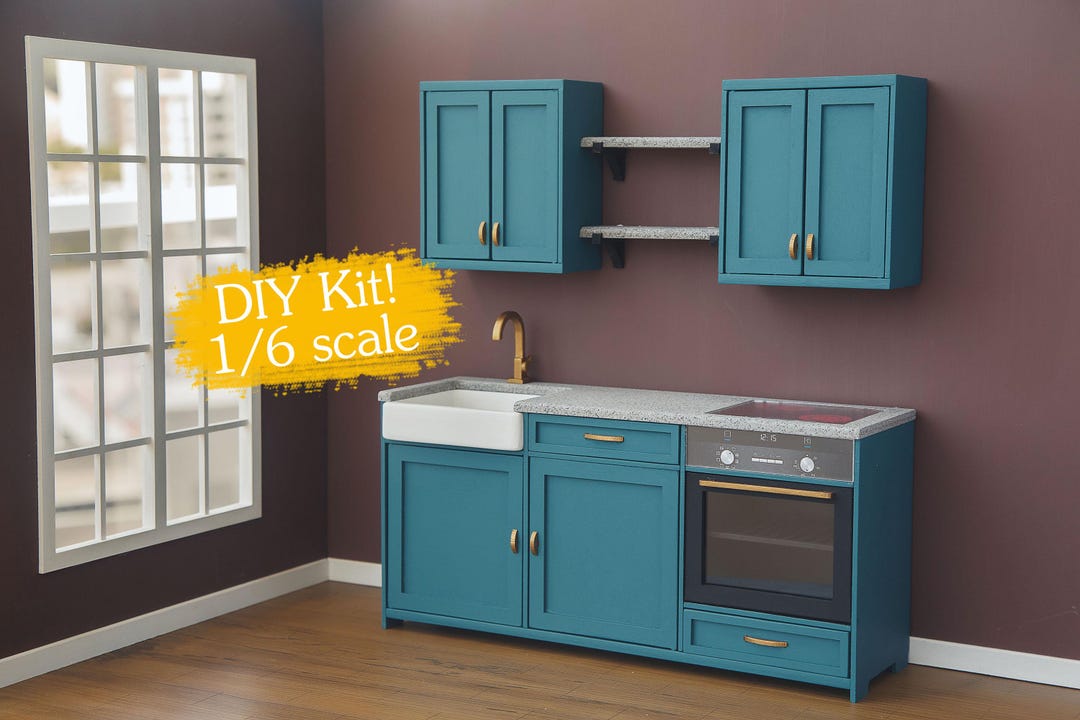 DIY Kit 1/6 Scale Kitchen Furniture Set for Popular 12 Inch Dolls ...