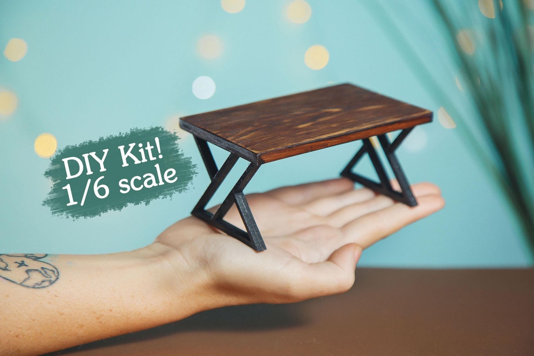 DIY Kit 1/6 Scale Rectangular Coffee Table for Popular 12 Inch Dolls ...
