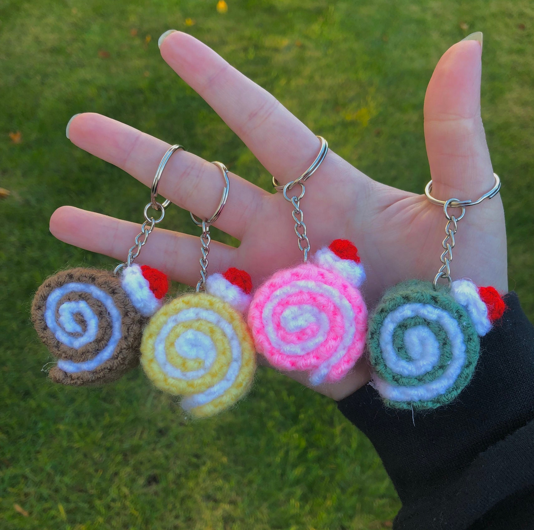 Swiss Roll Keychain | Crochet Keychain | Crochet Accessory - Etsy