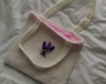 The Lila | Coquette Lavender Crochet Tote Bag