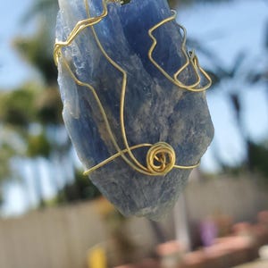 Kyanite wire wrapped pendant