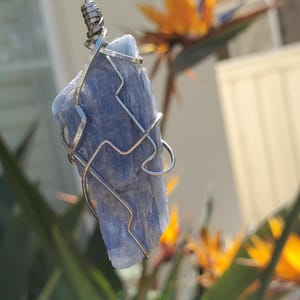Kyanite wire wrapped pendant