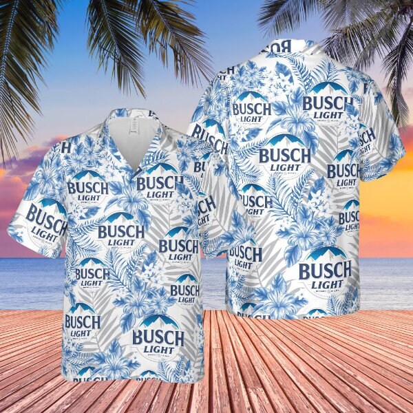 hawai shirt, Gift for Him, unisex hawai shirt, Vintage Hawaiian Shirt, Summer hawai,Busch Light Hawaiian Tshirt, Busch Latte Beer Button Up