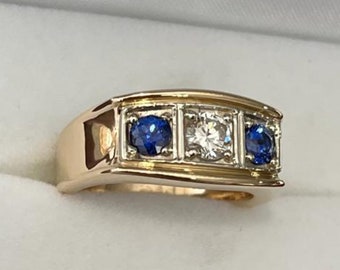 Diamant und Pailin Saphir Ring