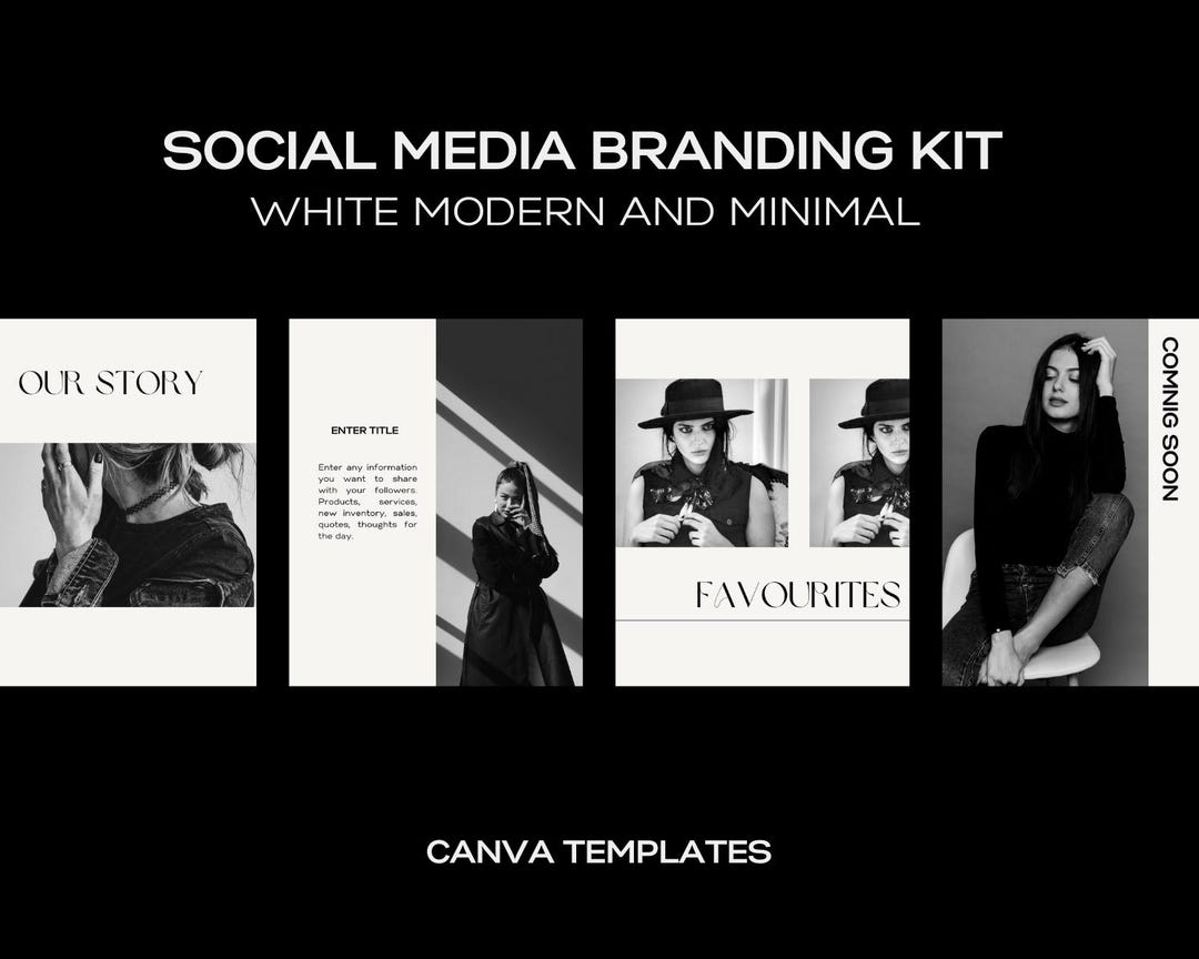 Editable White Instagram Templates | Canva Social Media Branding Kit ...