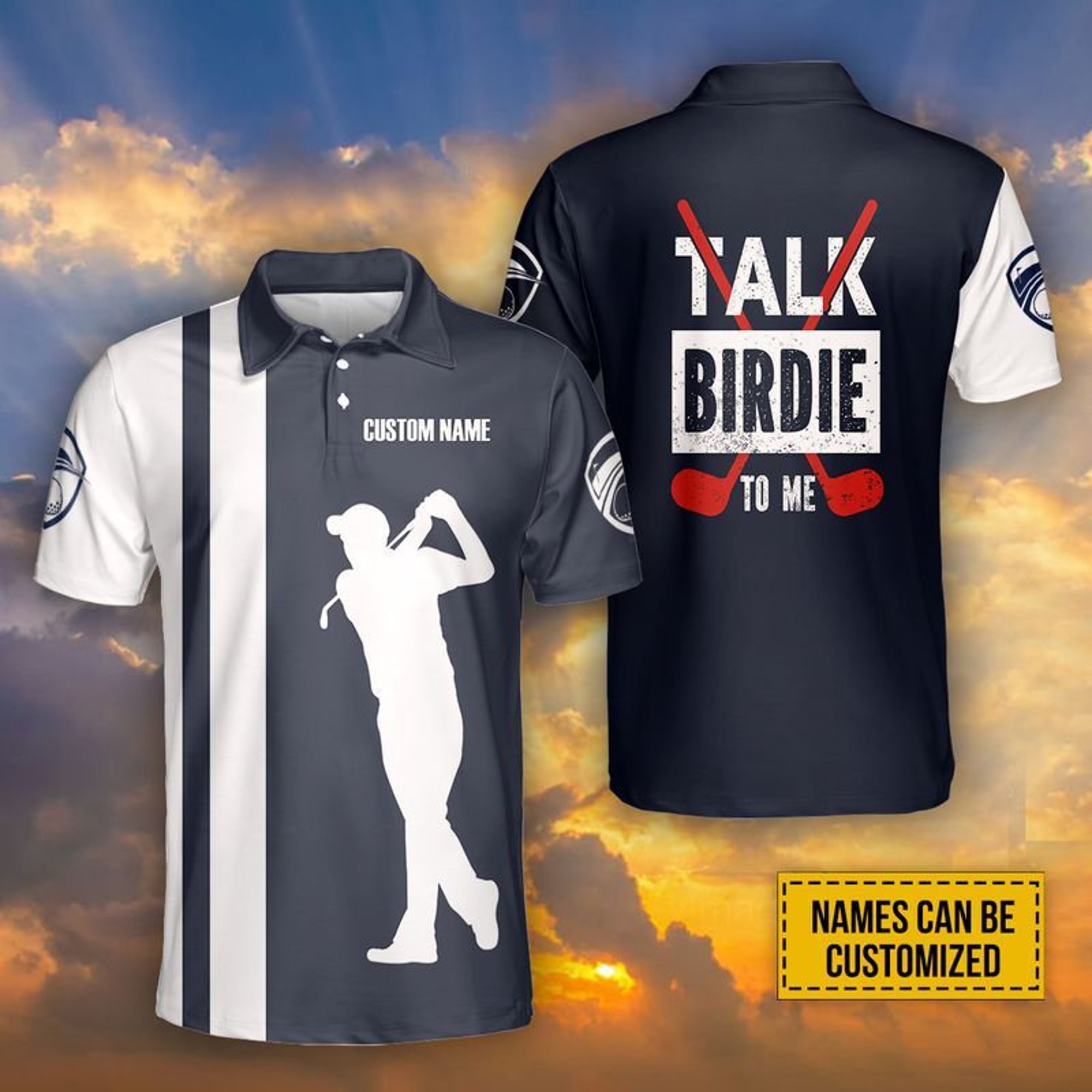 Personalized Name Golf Logo Talk Birdie To Me Golf Players Gift Polo Shirt