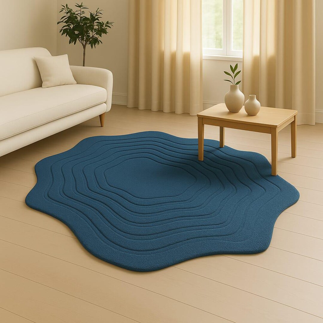 Amorph Rugs Handmade Wool Area Rug: Irregular Amoeba Design, Abstract Sculptural ...