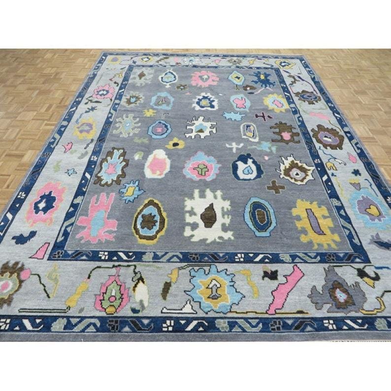 58x44cmトライバルラグ手織り絨毯 ウール製グレーラグ 伝統的な模様